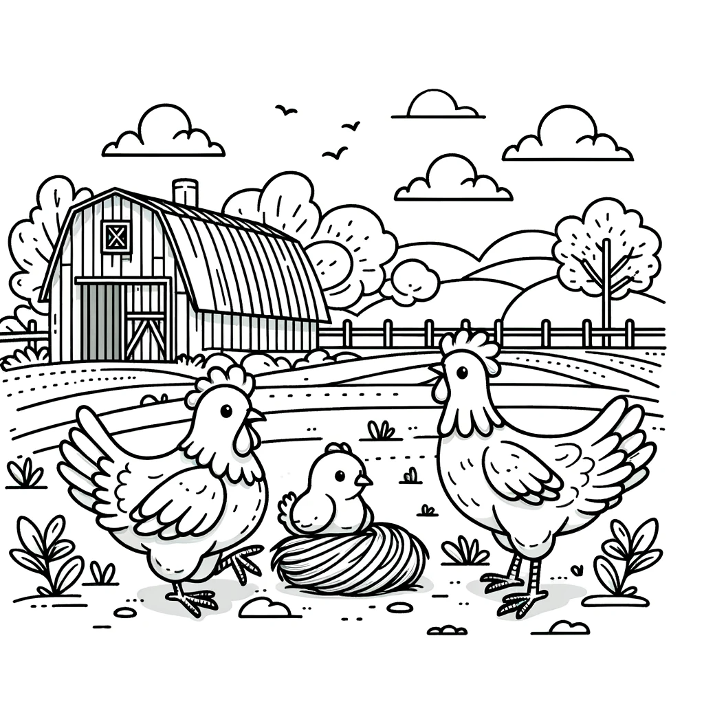 Chicken coloring pages