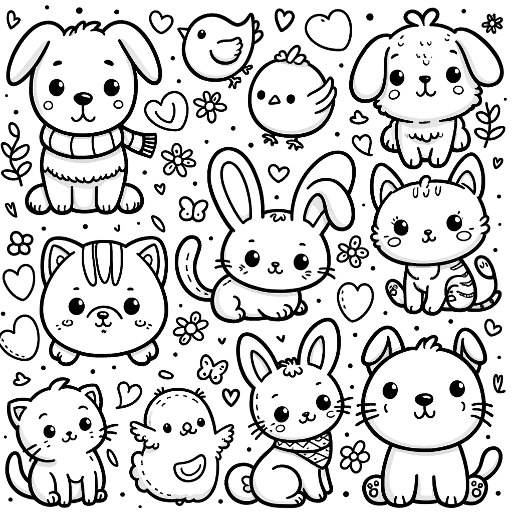 Cute animal coloring for children