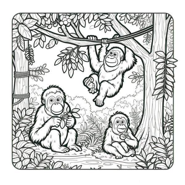 Orangutan Coloring Pages For Children - Over 20 Free Designs