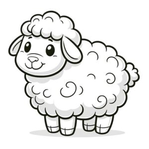 Cute Sheep Coloring Page- 4 Free Printable Pages