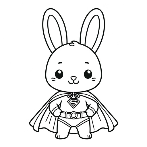 Superhero Rabbit Coloring Page