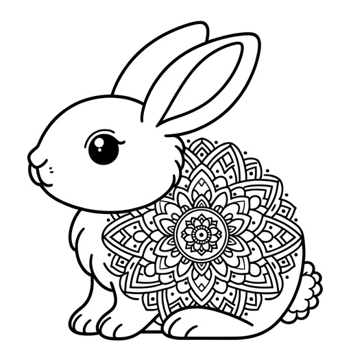 Mandala Rabbit Coloring Page