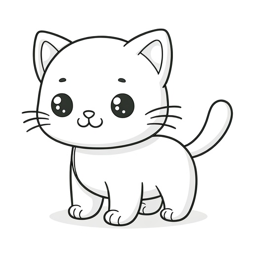 Cartoon Pet Cat Coloring Page