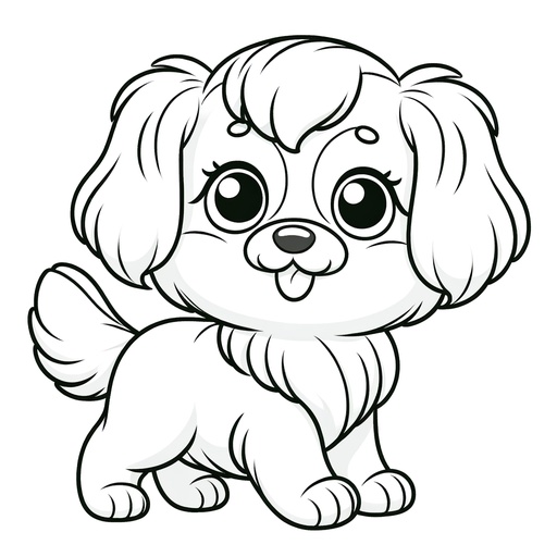 Cute Pet Dog Coloring Page