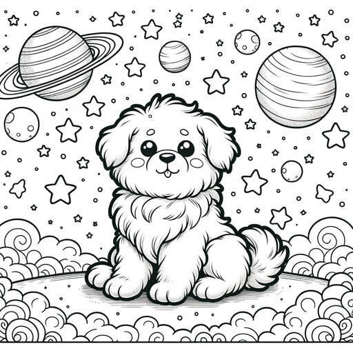 Space Pet Dog Coloring Page