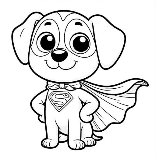 Superhero Pet Dog Coloring Page