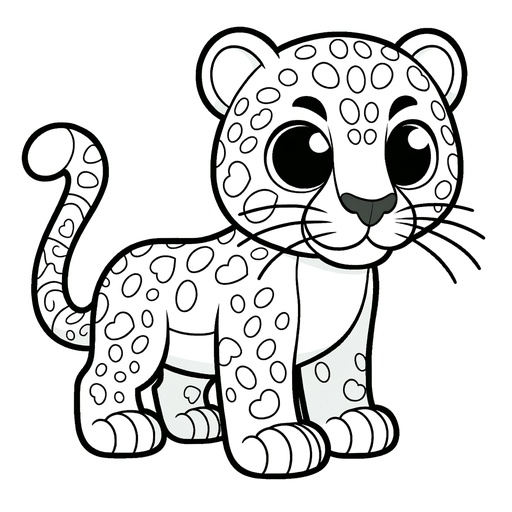 Cartoon Jaguar Children&#8217;s Coloring Page
