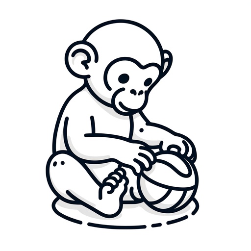 Sporty Chimpanzee Children&#8217;s Coloring Page