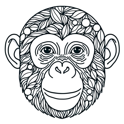 Mindful Chimpanzee Children&#8217;s Coloring Page