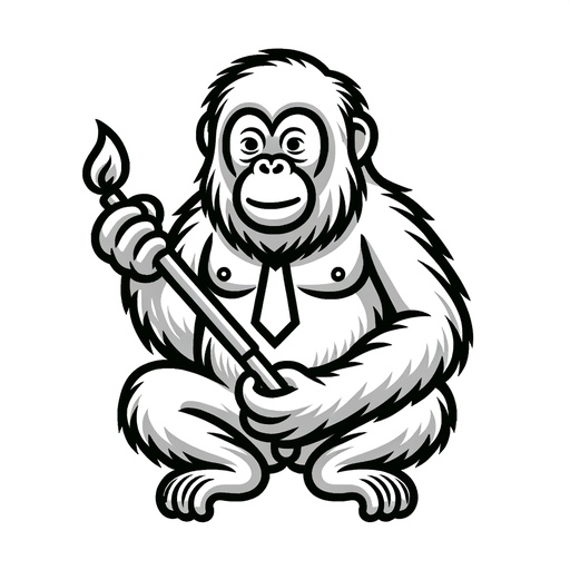Professional Orangutan Children&#8217;s Coloring Page