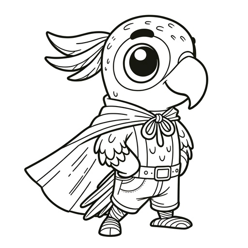 Superhero Parrot Children&#8217;s Coloring Page