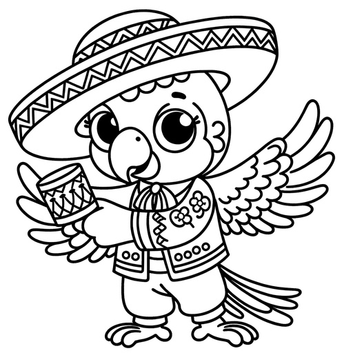 Professional Parrot Children&#8217;s Coloring Page
