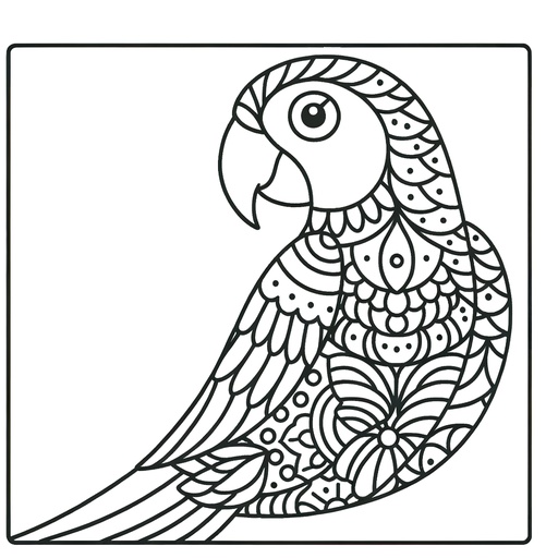 Mindful Parrot Children&#8217;s Coloring Page