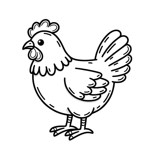 Simple Chicken Children&#8217;s Coloring Pages