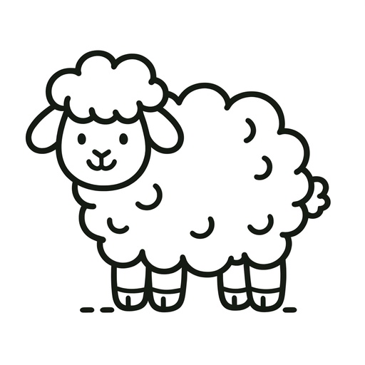 Simple Sheep Coloring Page