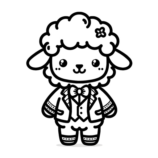 Sheep in a Suit Coloring Page