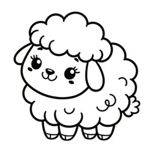 Cute Sheep Coloring Page- 4 Free Printable Pages