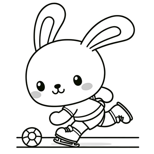 Sporty Rabbit Coloring Page