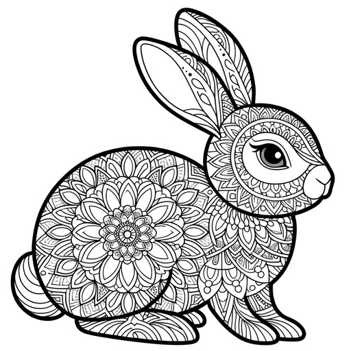 Mandala Rabbit Coloring Page