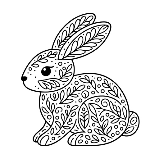 Mindful Rabbit Coloring Page