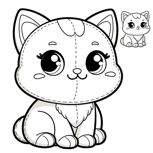 Cute Pet Cat Coloring Page