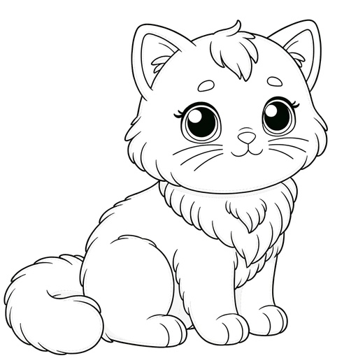 Cartoon Pet Cat Coloring Page