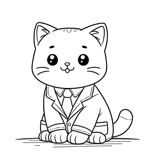 Professional Pet Cat Coloring Page