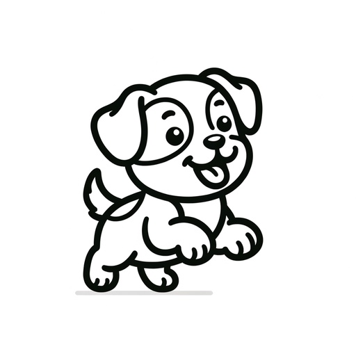 Action Pet Dog Coloring Page