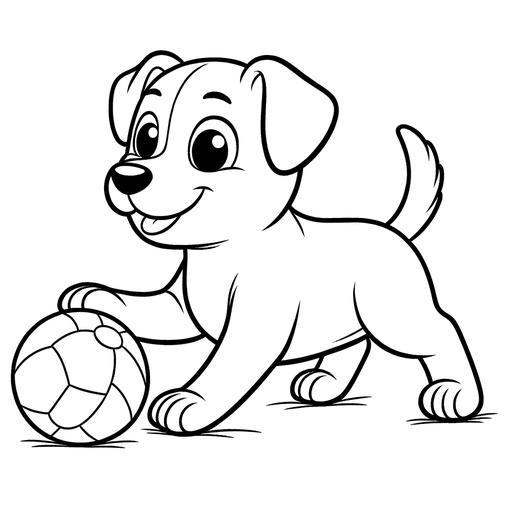 Sporty Pet Dog Coloring Page