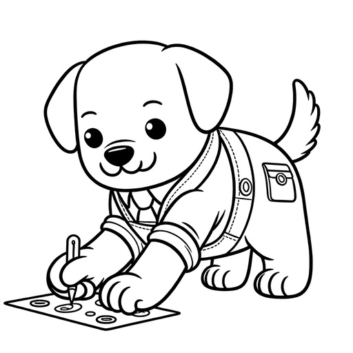 Professional Pet Dog Coloring Page