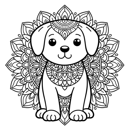 Mandala Pet Dog Coloring Page