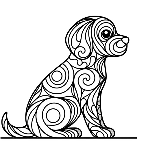Mindful Pet Dog Coloring Page