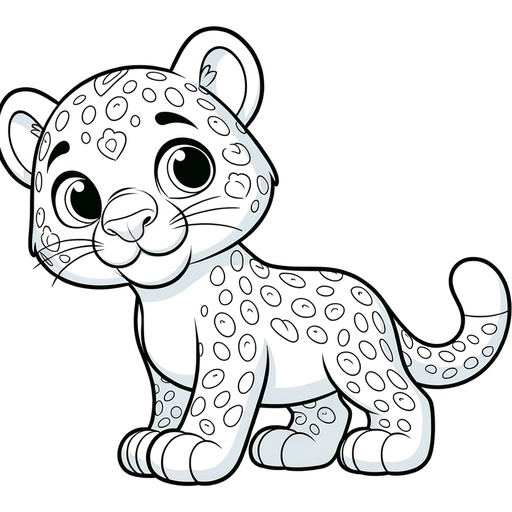 Cartoon Jaguar Children&#8217;s Coloring Page