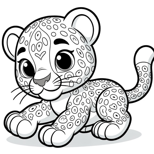 Action Jaguar Children&#8217;s Coloring Page