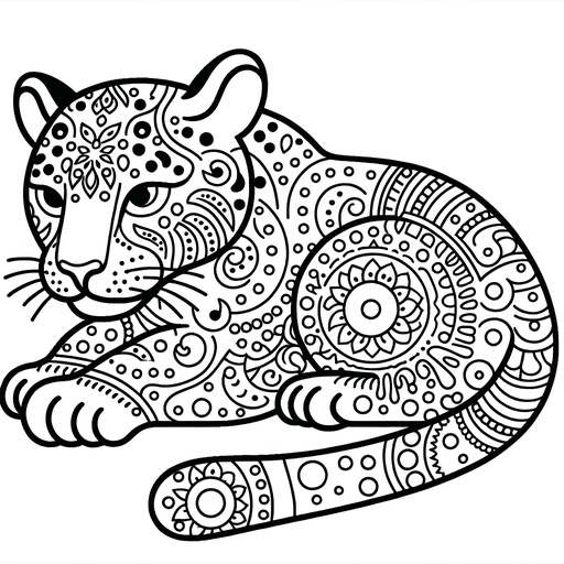 Mindful Jaguar Children&#8217;s Coloring Page
