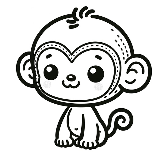 Cute Chimpanzee Children&#8217;s Coloring Page
