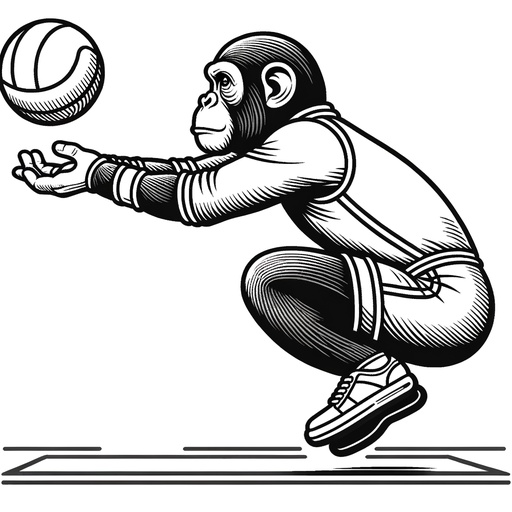 Sporty Chimpanzee Children&#8217;s Coloring Page