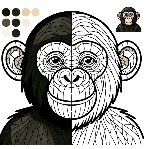 Mindful Chimpanzee Children&#8217;s Coloring Page