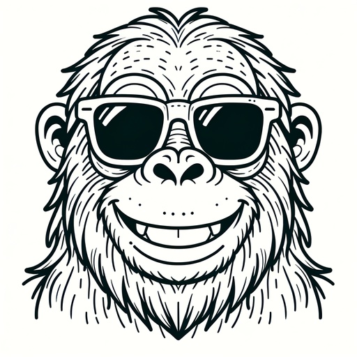 Orangutan in Sunglasses Children&#8217;s Coloring Page