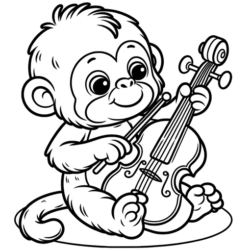 Musical Orangutan Children&#8217;s Coloring Page
