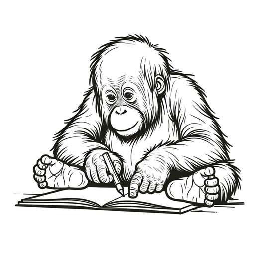 Professional Orangutan Children&#8217;s Coloring Page