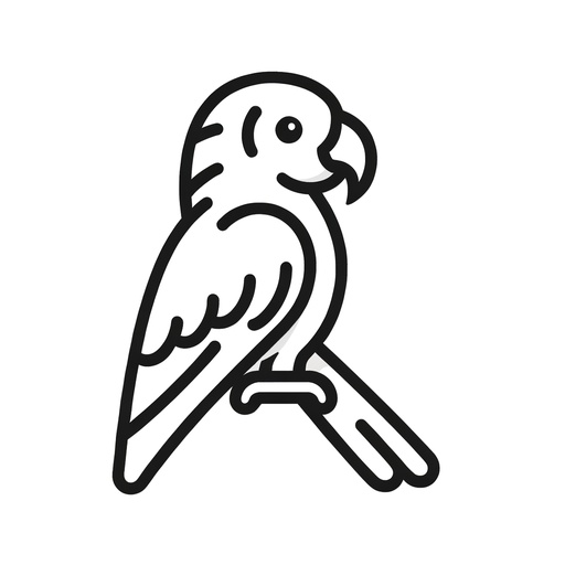 Simple Parrot Children&#8217;s Coloring Page