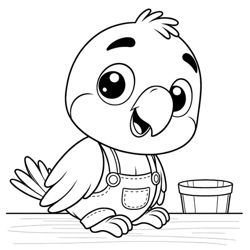 Professional Parrot Children&#8217;s Coloring Page