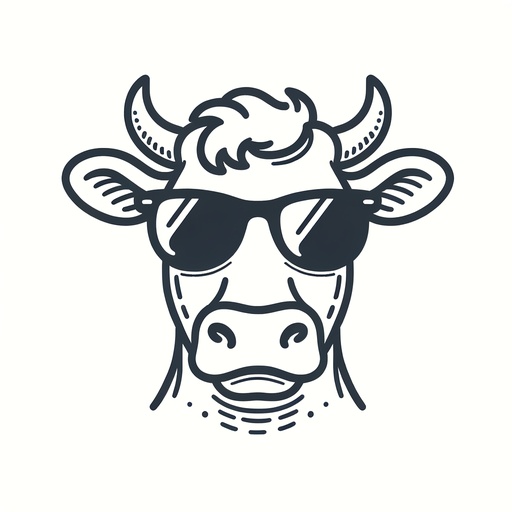 Cow in Sunglasses Coloring Page