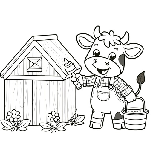 Professional Cow Children&#8217;s Coloring Page