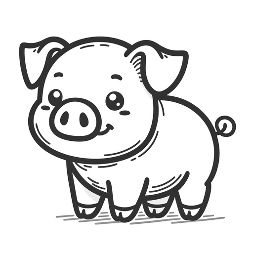 Cute Pig Children&#8217;s Coloring Pages