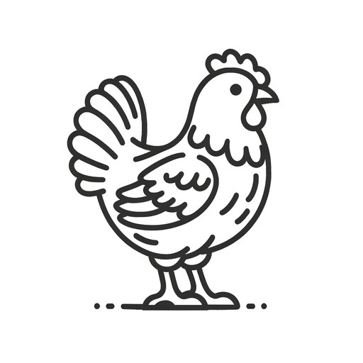 Simple Chicken Children&#8217;s Coloring Pages