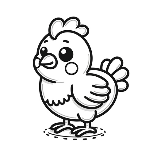 Cute Chicken Children&#8217;s Coloring Pages