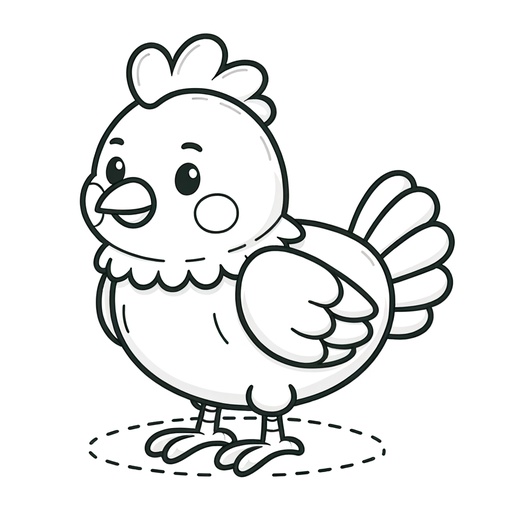 Cartoon Chicken Children&#8217;s Coloring Pages