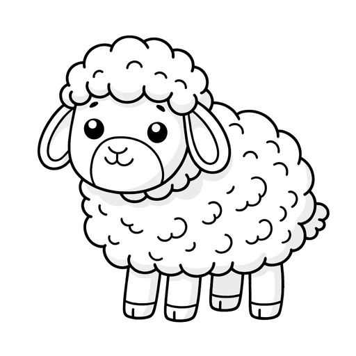 Simple Sheep Coloring Page